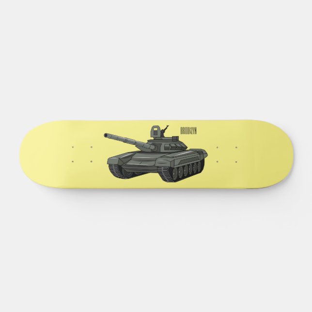 Skateboard Ilustracion personalizado de tanques (Horz)