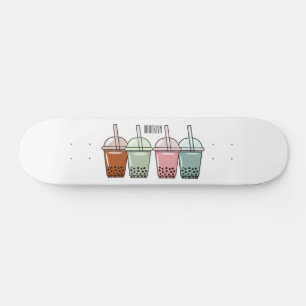 Skateboard Ilustracion personalizado de té de burbujas
