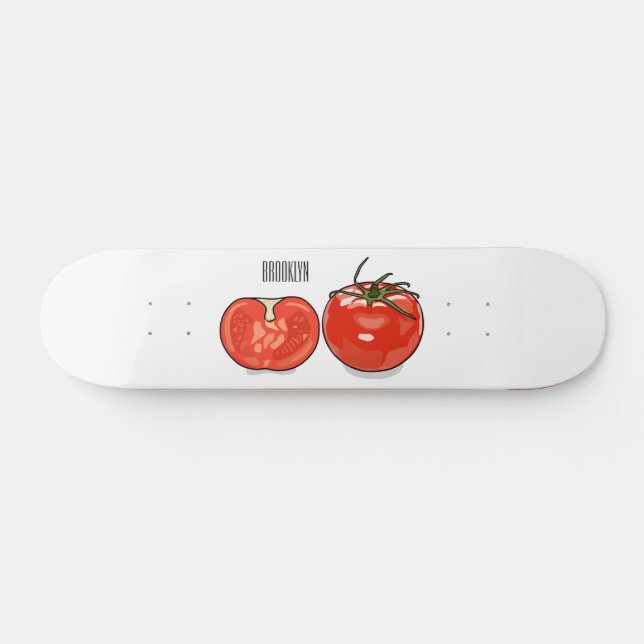 Skateboard Ilustracion personalizado de tomate (Horz)