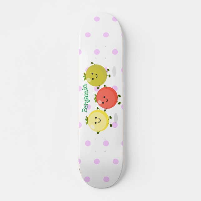Skateboard Ilustracion personalizado de tomates de cerezo (Anverso )
