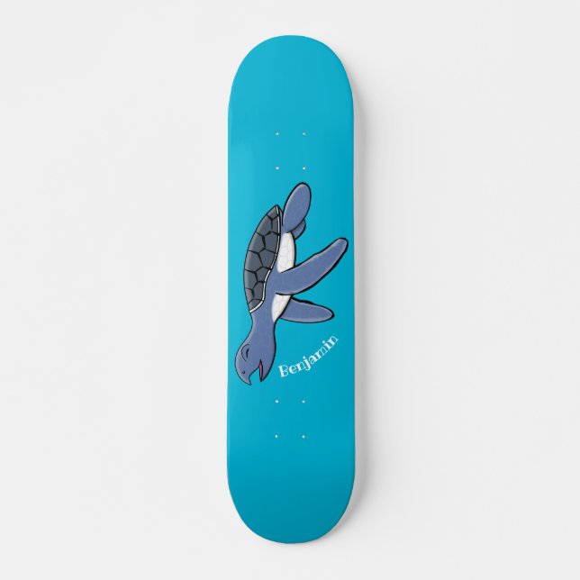 Skateboard Ilustracion personalizado de tortuga marina de beb (Anverso )