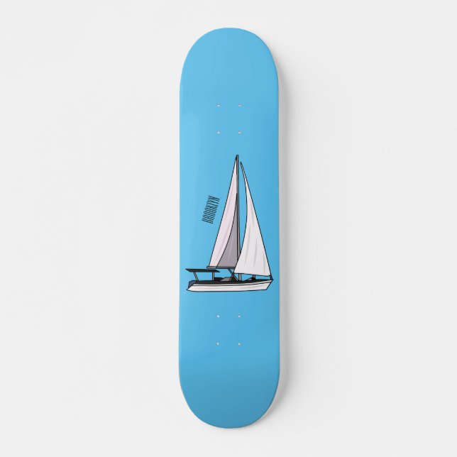 Skateboard Ilustracion personalizado de velero (Anverso )