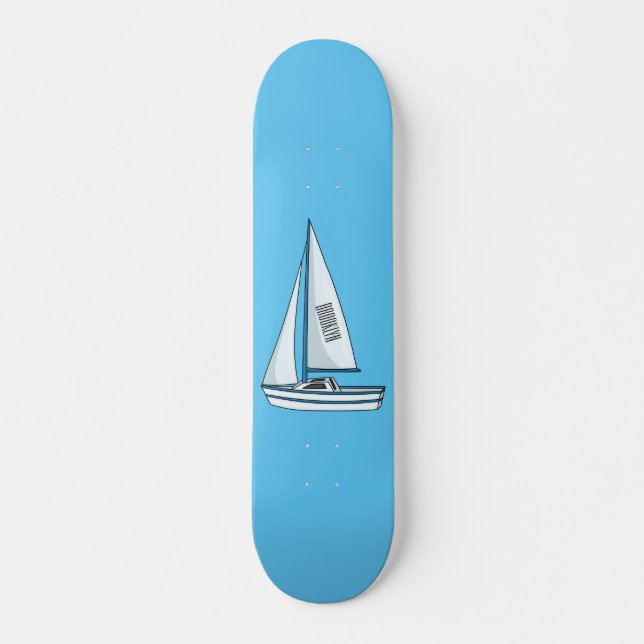 Skateboard Ilustracion personalizado de velero (Anverso )