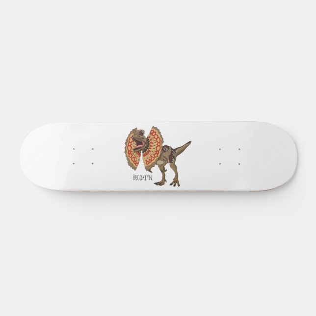 Skateboard Ilustracion personalizado Dilophosaurus (Horz)