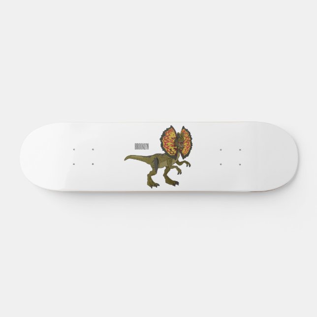 Skateboard Ilustracion personalizado Dilophosaurus (Horz)