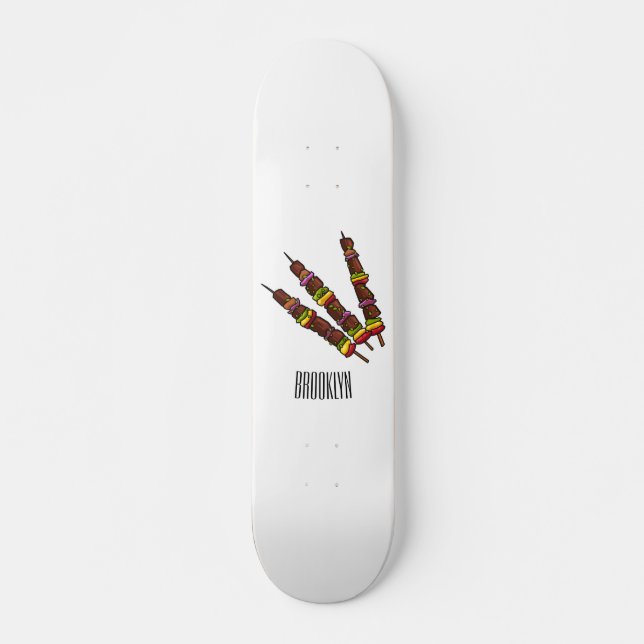 Skateboard Ilustracion personalizado kebab o kabob (Anverso )
