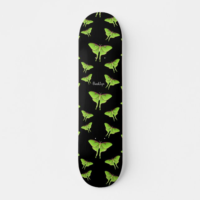 Skateboard Ilustracion personalizado Luna Moth (Anverso )