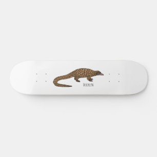 Skateboard Ilustracion personalizado pangolín de cola larga