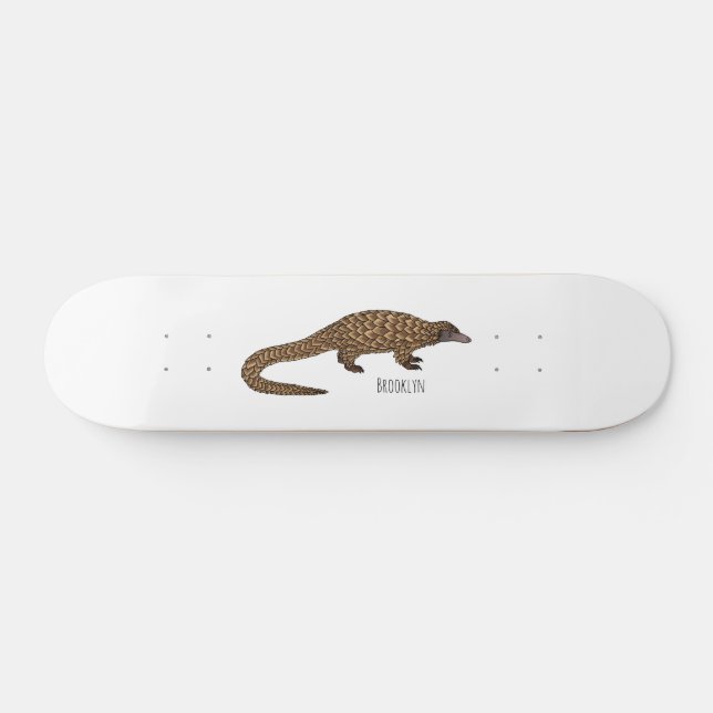 Skateboard Ilustracion personalizado pangolín de cola larga (Horz)
