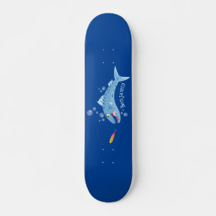 Skateboard Ilustracion personalizado pescador hambriento de b