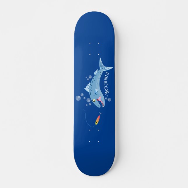 Skateboard Ilustracion personalizado pescador hambriento de b (Anverso )