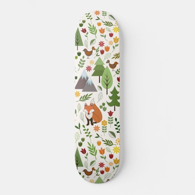 Skateboard Ilustraciones escandinavos del estilo en el modelo (Anverso)
