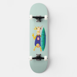 Skateboard ilustrado divertido y quirky