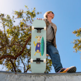 Skateboard ilustrado divertido y quirky