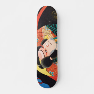 Skateboard Imagen del actor kabuki en el ventilador plegable