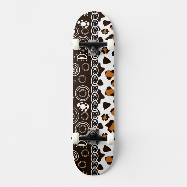 Skateboard Impresión africana con el modelo de la piel del (Anverso)