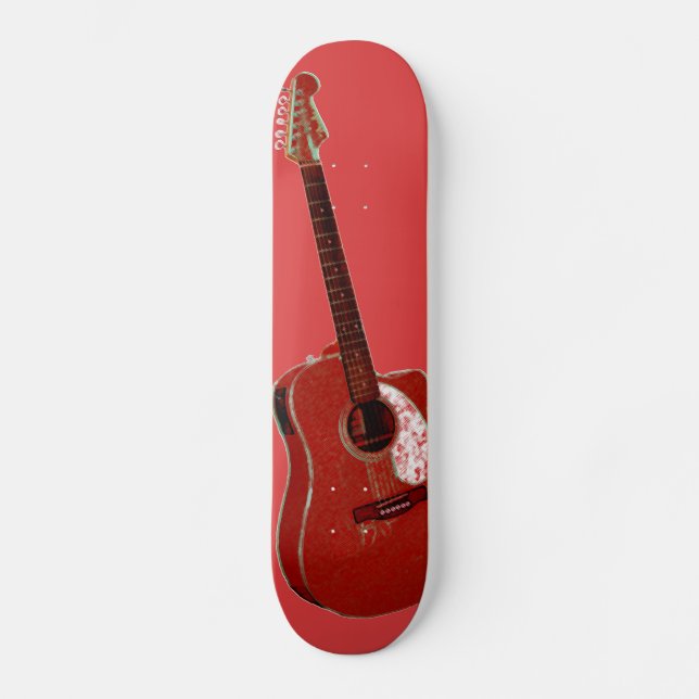 Skateboard Impresión artística de guitarra (Anverso)