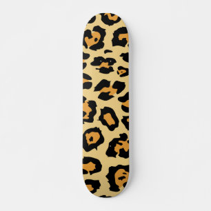 Skateboard Impresión Cute Leopard