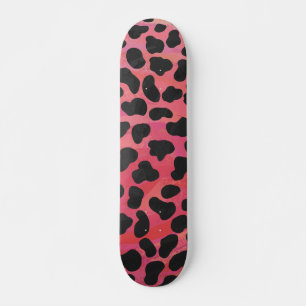 Skateboard Impresión dálmata en negro y rojo