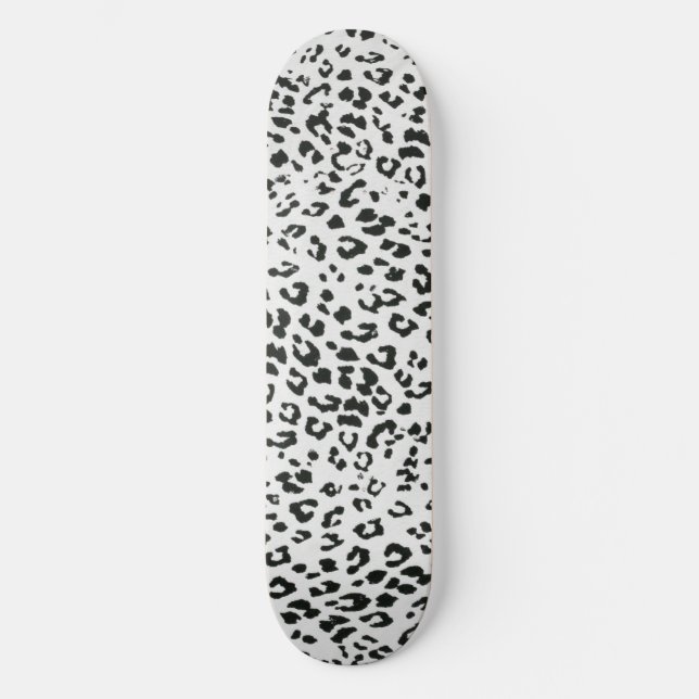 Skateboard Impresión de animales blancos negros estésicos (Anverso)