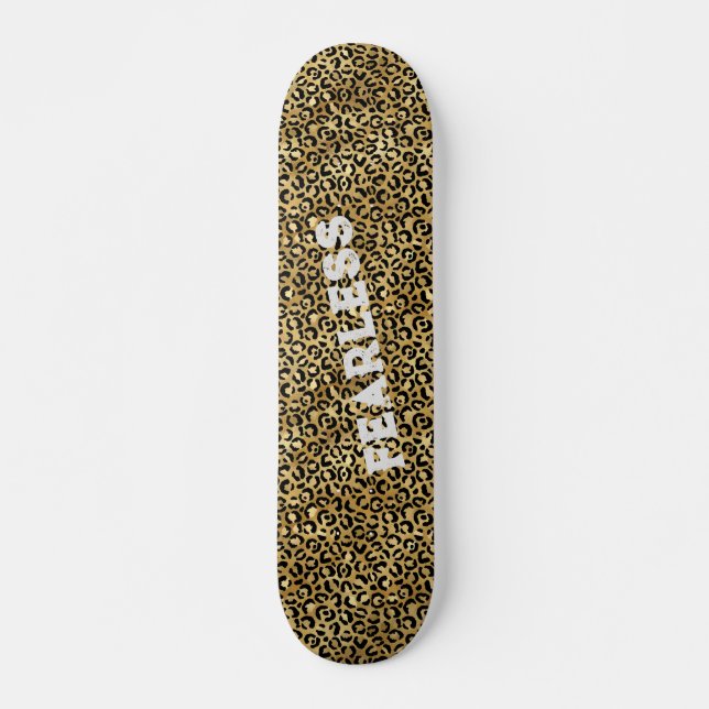 Skateboard Impresión de animales salvajes Gold Black Leopard (Anverso )