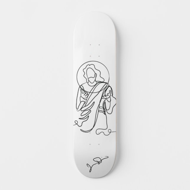 Skateboard Impresión de arte en línea de Jesús (Anverso)