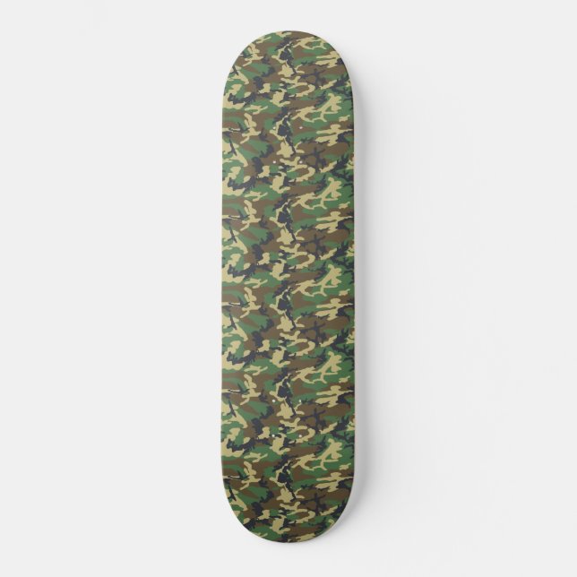 Skateboard Impresión de camo militar de Woodland (Anverso)