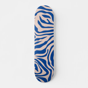 Skateboard Impresión de cebra azul franjas de cebra de impres