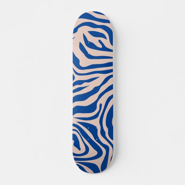 Skateboard Impresión de cebra azul franjas de cebra de impres (Anverso )