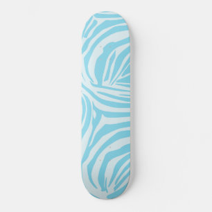 Skateboard Impresión de cebra azul y blanco en negrita