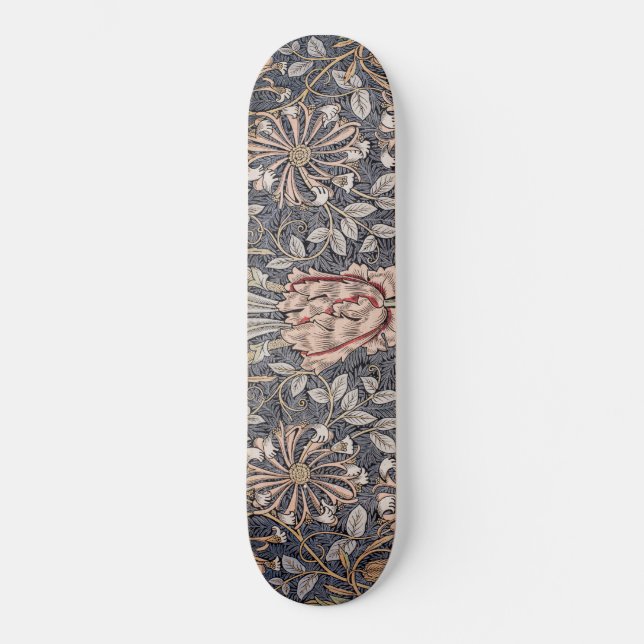 Skateboard Impresión de honeysuckle (por William Morris) (Anverso)