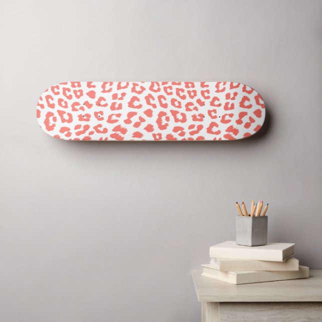 Skateboard Impresión de leopardo de coral (Arte de pared (horz))