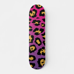 Skateboard Impresión de leopardo púrpura