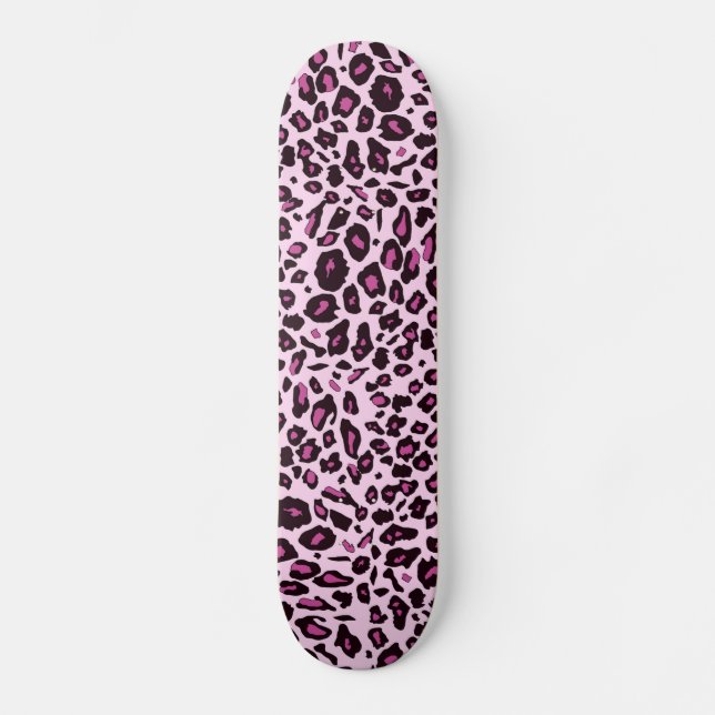 Skateboard Impresión de leopardo rosa (Anverso)