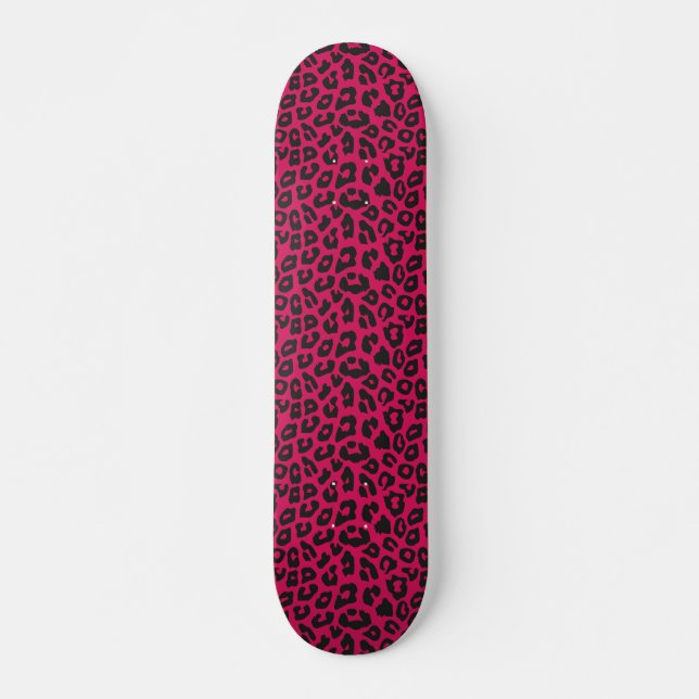 Skateboard impresión de leopardo rosa (Anverso )