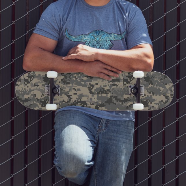 Skateboard Impresión de píxel del ejército militar de camufla (Exterior 3)
