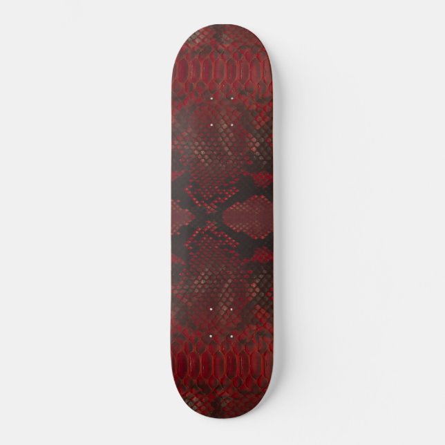 Skateboard Impresión de Python rojo y negro (Anverso)
