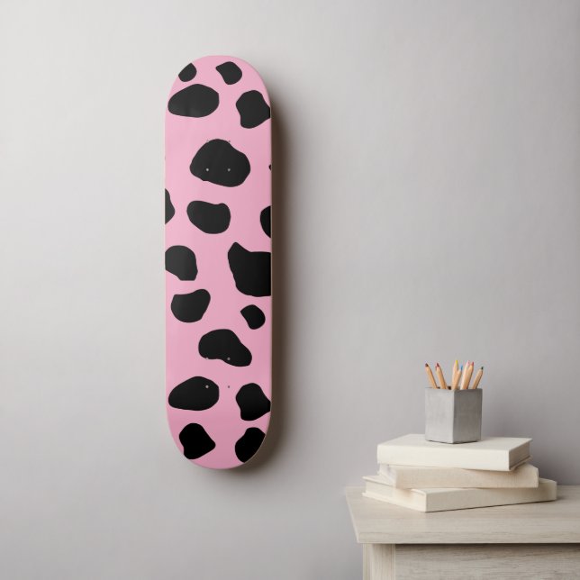 Skateboard Impresión de vaca, patrón de vaca, puntos de vaca, (Arte de la pared)