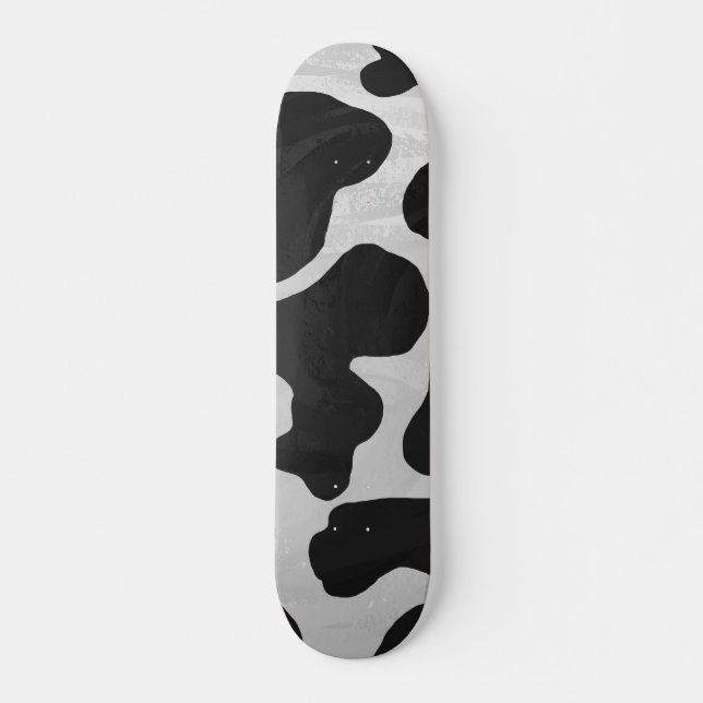 Skateboard Impresión en blanco y negro de vaca (Anverso )