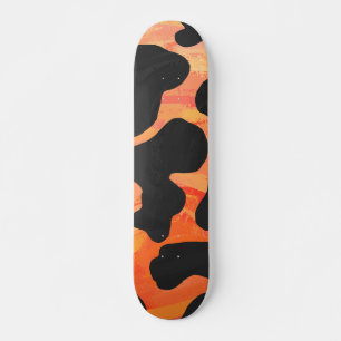 Skateboard Impresión en blanco y negro y Naranja