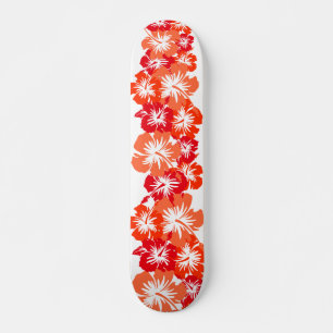 Skateboard Impresión floral hawaiana de la camisa de hawaiana