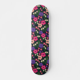 Skateboard Impresión floral vibrante Ditsy
