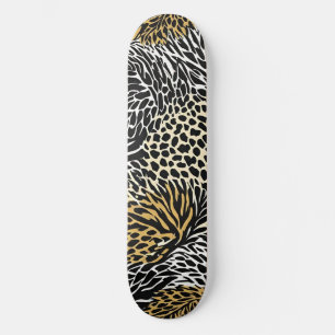 Skateboard Impresión mixta de tigre de leopardo de cebra