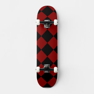 Skateboard Impresión negra y roja del inspector del diamante