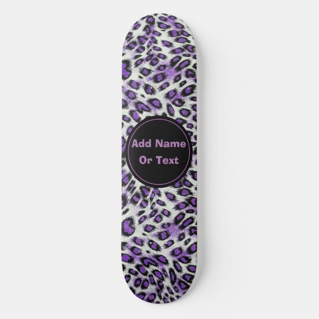 Skateboard Impresión personalizada de animales de leopardo pú (Anverso)
