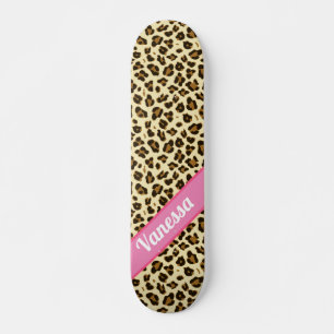 Skateboard Impresión personalizada de leopardo - Chicas