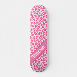 Skateboard Impresión personalizada de leopardo rosa - Skatebo