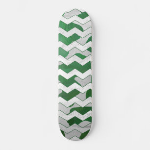 Skateboard Impresión verde y blanca de vaca de Chevron