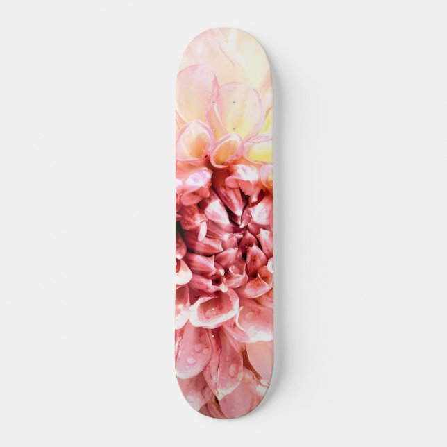 Skateboard Impresionante cabeza de flores de dahlia rosa cerc (Anverso )