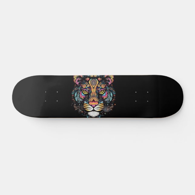 Skateboard Impresionante cabeza de tigre (Horz)